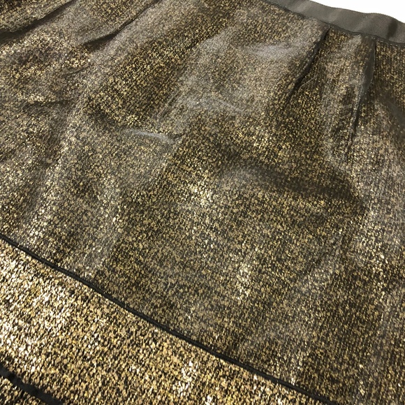 LOFT Black & Gold Mesh Overlay Pencil Skirt - Picture 3 of 8